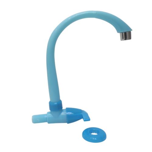 1/2 IN / CAB Kran Angsa Engkol Sink Bak Cuci Piring Tembok Plastik Biru PVC