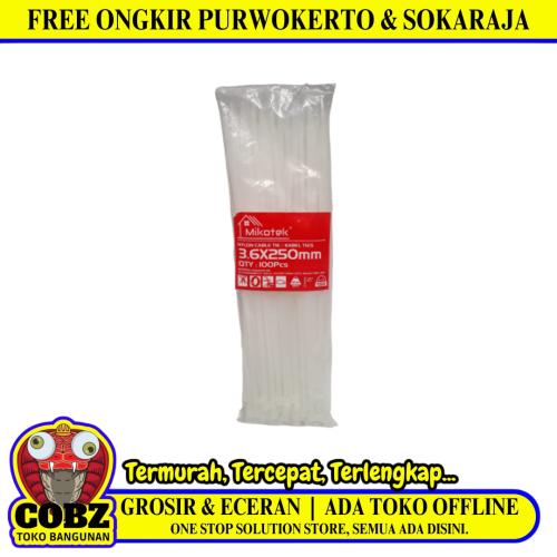 3.6 MM x 250 MM / MIKOTEK Kabel Cable Ties Tali Ripet 25 CM Putih Pack