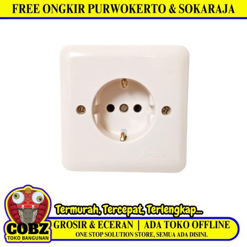 1 LUBANG / BROCO Stop Kontak Terminal Arde Tanam IB Inbow Putih