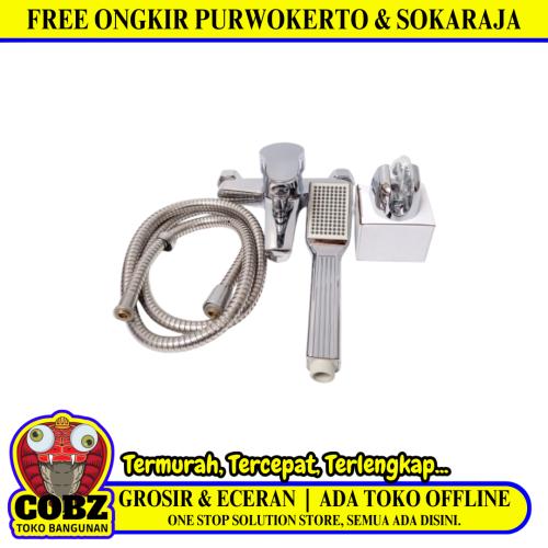 1/2 IN/PILLCARLO Keran Shower Panas Dingin Stainless+Selang+Shower Set