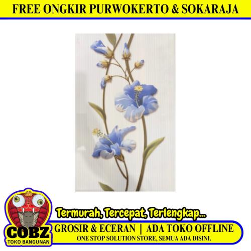 25 CM x 40 CM / UNO VALENTINO Keramik Dinding Kamar Mandi Glossy Blue Dus