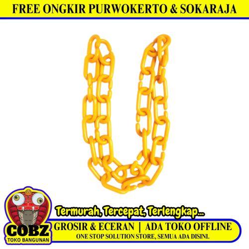 1/4 IN / TM Rantai Plastik PVC Talang Motor Anjing 6 MM Kuning Meter