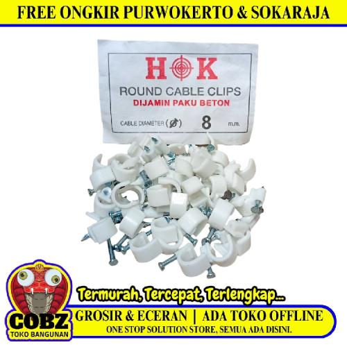 8 MM / HOK Klem Kabel Penjepit Penyangga Paku Beton Bungkus