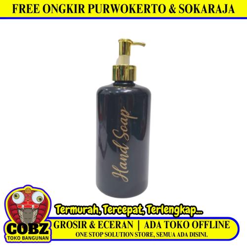 500 ML / HAND SOAP Dispenser Tempat Sabun Shampoo Cair Letak PVC Hitam Glossy