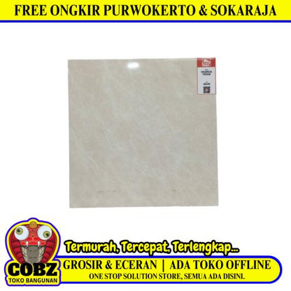 40 CM x 40 CM / ASIA TILE VALENCIA Keramik Lantai Rumah Glossy Cream Dus