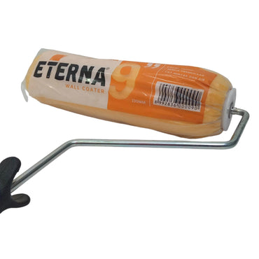 9 IN / ETERNA Kuas Busa Roll Cat Tembok Kayu Besi Besar + Gagang Set