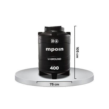 340 L / MPOIN + UGROUND UG400 Water Torrent Tangki Tandon Air PVC Hitam Set