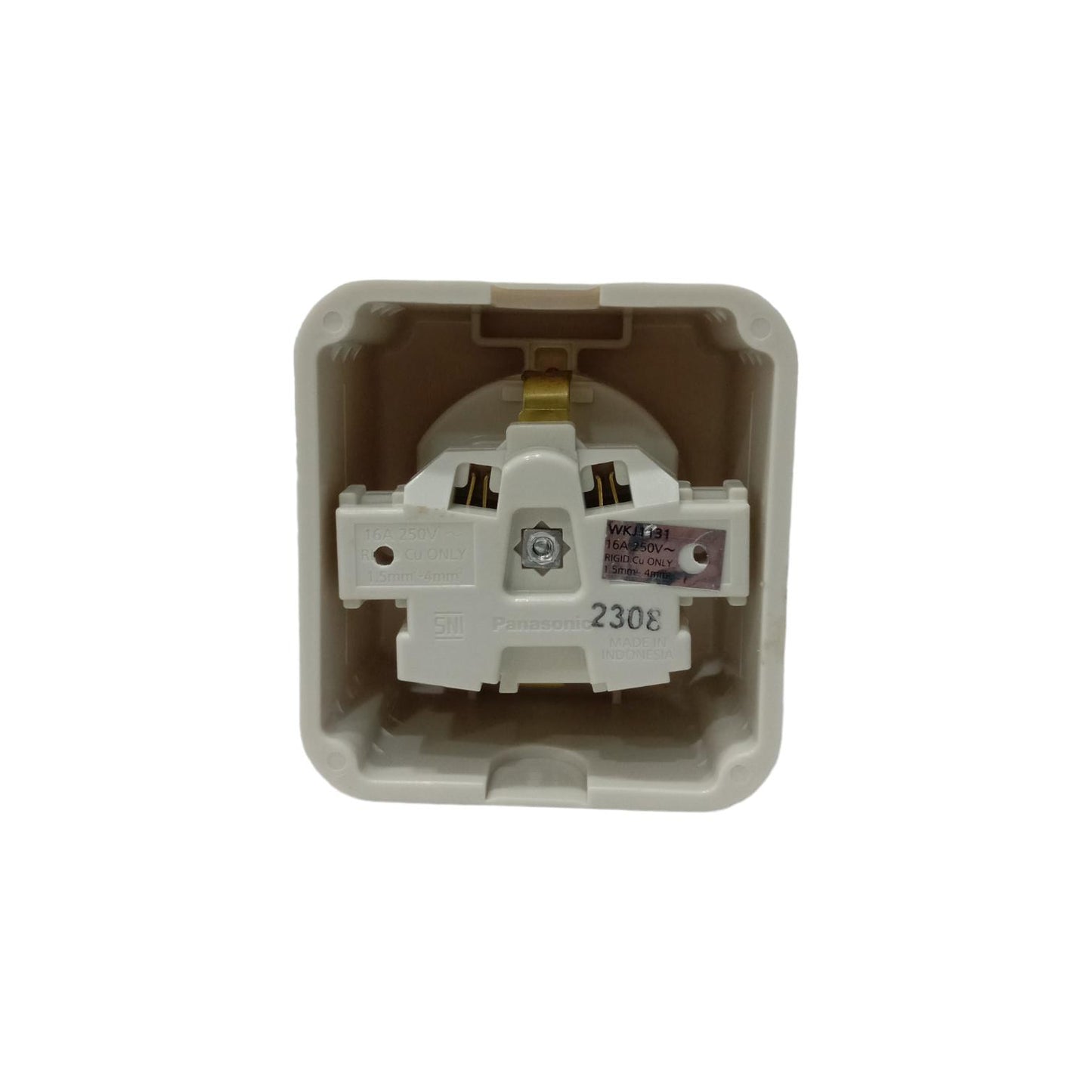 1 LUBANG / PANASONIC ALPHA CUBE Stop Kontak Terminal Arde Tempel OB Outbow Putih