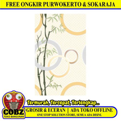 25 CM x 40 CM / UNO OPAL Keramik Dinding Kamar Mandi Glossy Beige Dus