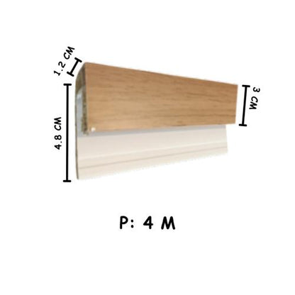 3 CM x 4 M / SHUNDA PLAFON LS.302-7 List Profil U Plafon U PVC Batang
