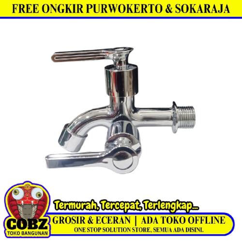 1/2 IN / FAUCET 30001 - 5 Kran Air Cabang Double Shower Mesin Cuci Stainless