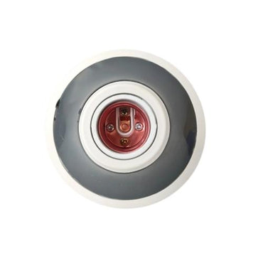 DEXTA Fitting Tempat Lampu Plafon Atap Tempel Bulat Besar Abu - Abu