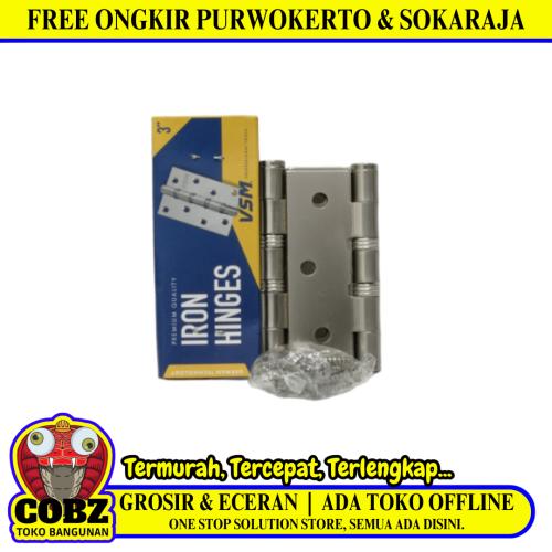 3 IN / VSM Engsel Kupu Kupu Pintu Jendela Hinge Stainless Set