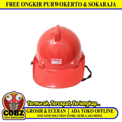 PROTON Helm Proyek Tukang Safety Pelindung Keselamatan Kepala Merah