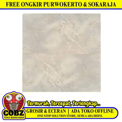 40 CM x 40 CM / ACCURA BENSON Keramik Lantai Glossy Beige Dus