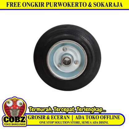5 IN / TRIPLE-S Roda Saja Trolly Gepeng Karet Hitam