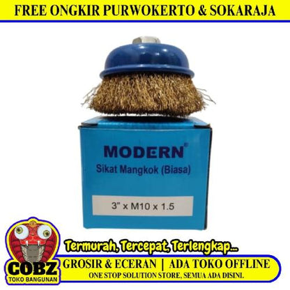 3 IN / MODERN Sikat Kawat Mangkok Kuningan Pembersih Karat Kerak