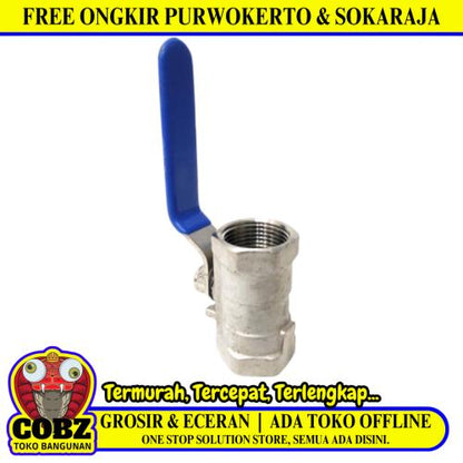 3/4 IN / SANKYO Stop Kran Drat Dalam Ball Valve Engkol Stainless