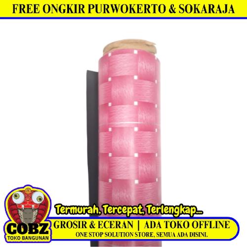 120 CM / TM Karpet Perlak Lantai Meja Vinyl PVC Pink Meter