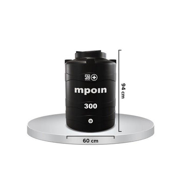240 L / MPOIN + WAVE W300 Water Torrent Tangki Tandon Air PVC Silver Ston Set