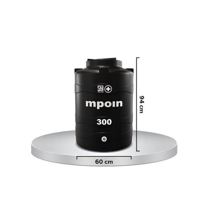 240 L / MPOIN + WAVE W300 Water Torrent Tangki Tandon Air PVC Silver Ston Set