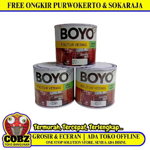 1/2 KG / BOYO Cat Vernis Kayu Wood Stain Oil Based Paint Kaleng
