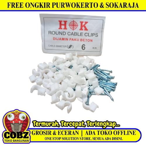 6 MM / HOK Klem Kabel Penjepit Penyangga Paku Beton Bungkus