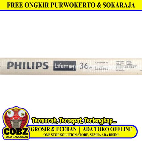 T 8 x 36 WATT x 1200 MM / PHILIPS Lampu TL Panjang Non LED Putih