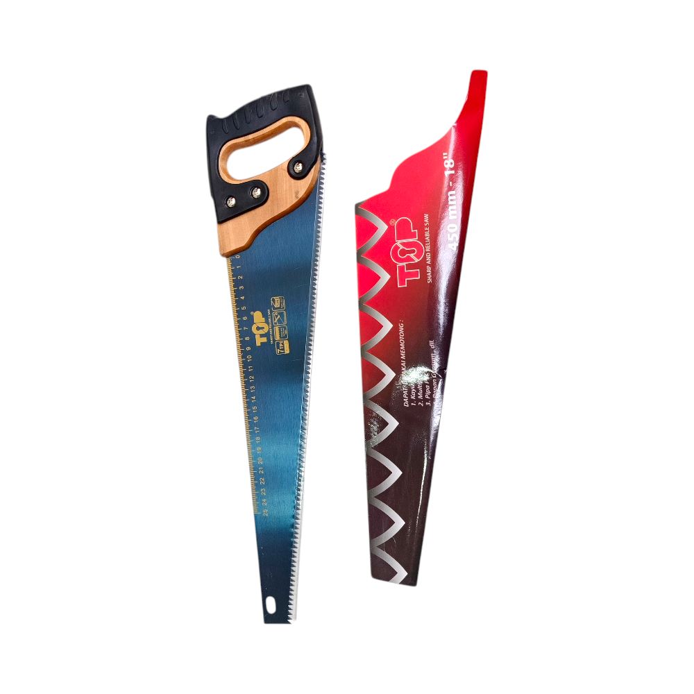 18 IN / TOP Gergaji Kayu Pohon Tangan Hand Saw Gagang Kayu