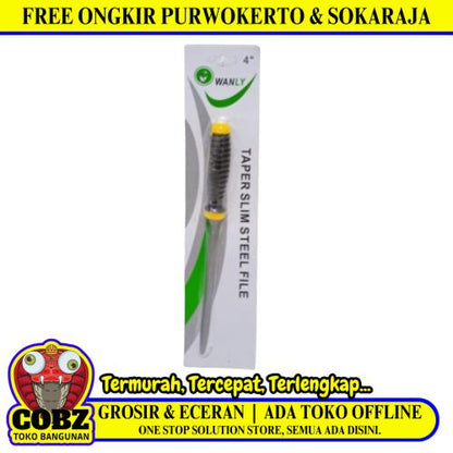 4 INCH / Kikir Besi Gagang Needle Files Segitiga Gagang Karet