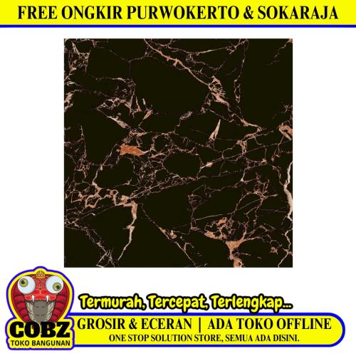 60 CM x 60 CM / PLATINUM STUTTGART Keramik Lantai Rumah Glossy Black Dus