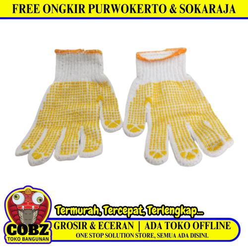 MATAHARI Sarung Tangan Benang Rajut Putih Kain Tukang Kerja Proyek Sepasang