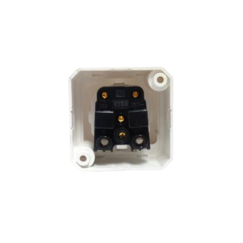 1 LUBANG / VYBA Stop Kontak Terminal Arde Tempel OB Outbow Putih