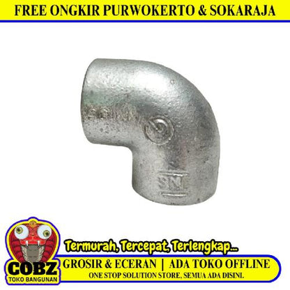 1/2 IN / G Knee Drat Dalam Keni L Faucet Elbow Fitting Pipa Besi