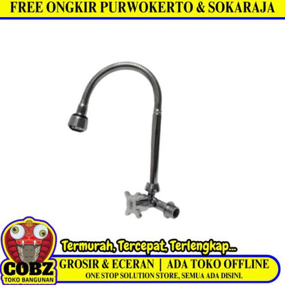 1/2 IN / HOM HBABK01 Kran Angsa Fleksibel Sink BCP Tembok Stainless