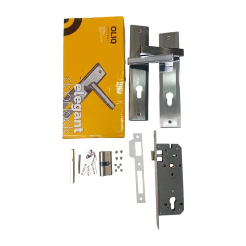 OLIQ L02 SN/CP Handle Door Lock Tarikan Handle Kunci Pintu Besar Set