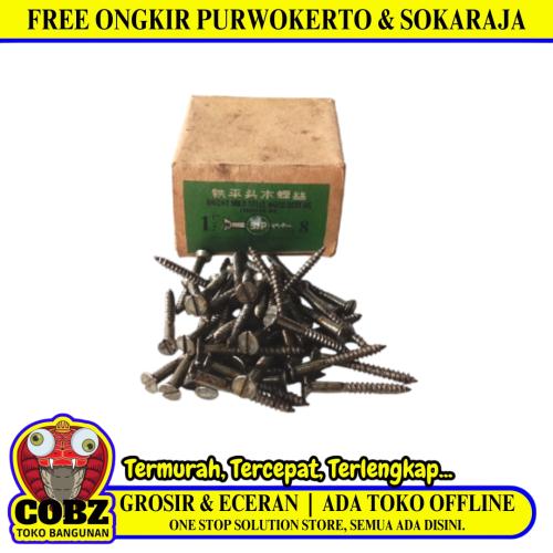 1 1/2 IN / SIP Sekrup Baut Kayu Kepala Rata Minus Wood Screw Dus