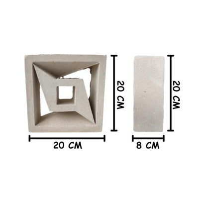 20 CM X 20 CM / NM 04 Rooster Lubang Angin Pasir Putih Jumlah Sisi Biji