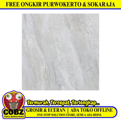 50 CM x 50 CM / PLATINUM HILTON Keramik Lantai Rumah Glossy Grey Dus