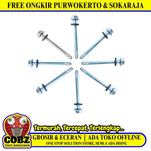 50 MM / TM Roofing Baut Sekrup Atap Baja Ringan Putih Biji