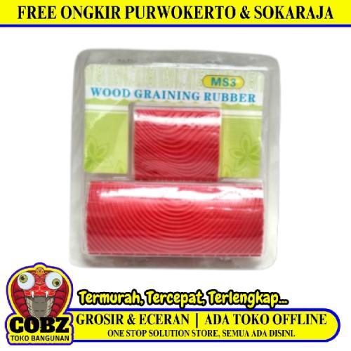 3 IN + 6 IN MS3 Kuas Karet Tembok Besi Kayu Motif Motif Roller Paint Set