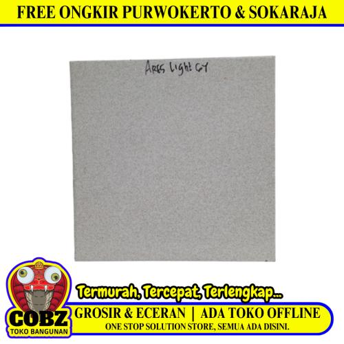 40 CM x 40 CM / MULIA ARES Keramik Lantai Rumah Glossy Light Grey Dus