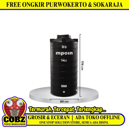 900 L / MPOIN + TALL TW 900 Water Torrent Tangki Tandon Air PVC Red + Acc Set