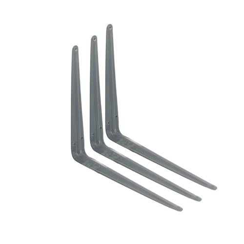 12 IN x 14 IN / TM Siku Rak L Shelf Brackets Penyangga Abu - Abu Tipis