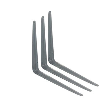 12 IN x 14 IN / TM Siku Rak L Shelf Brackets Penyangga Abu - Abu Tipis