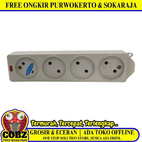 4 LUBANG / DURTON Stop Kontak Terminal Arde Tempel OB Outbow Putih
