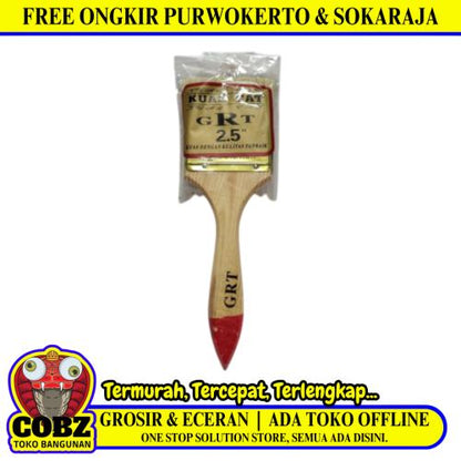 2 1/2 IN / GRT Kuas Cat Tembok Kayu Besi Air Acrylic Paint Brush