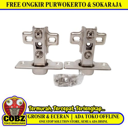 35 MM / HUBEN Engsel Sendok Lurus Lemari Non Hidrolik Besar Set