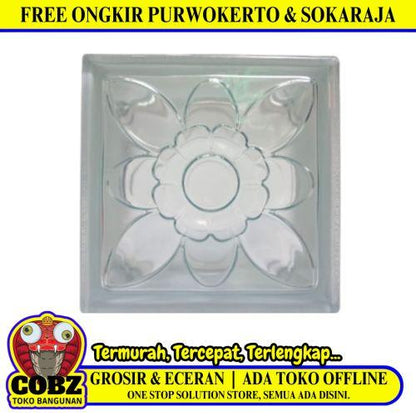 190 MM x 190 MM x 95 MM / MULIA SANUR Glassblock Rooster Blok Kaca Biji