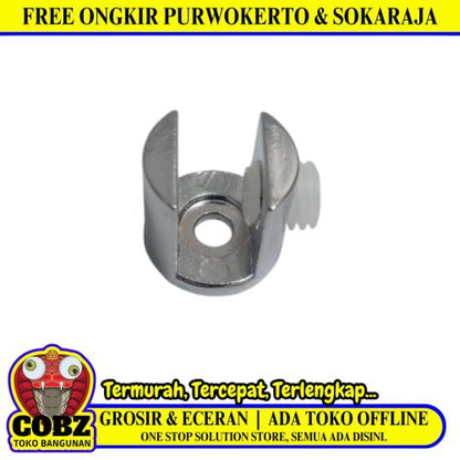 TM Ambalan Jepit Kaca Penahan Papan Lemari Furniture Besi Biji